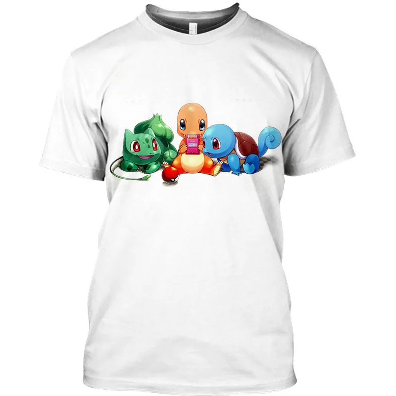 Лидер продаж летняя футболка с покемоном Пикачу Мужская рисунком из мультфильма