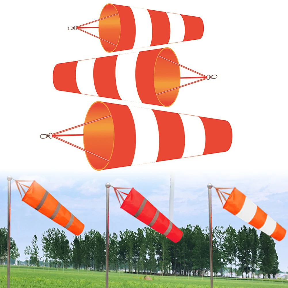 

60/80/100cm Windsock Reflective Belt Outdoor Rip-Stop Wind Measurement Sock Bag Weather Vane Wind Monitoring Toy