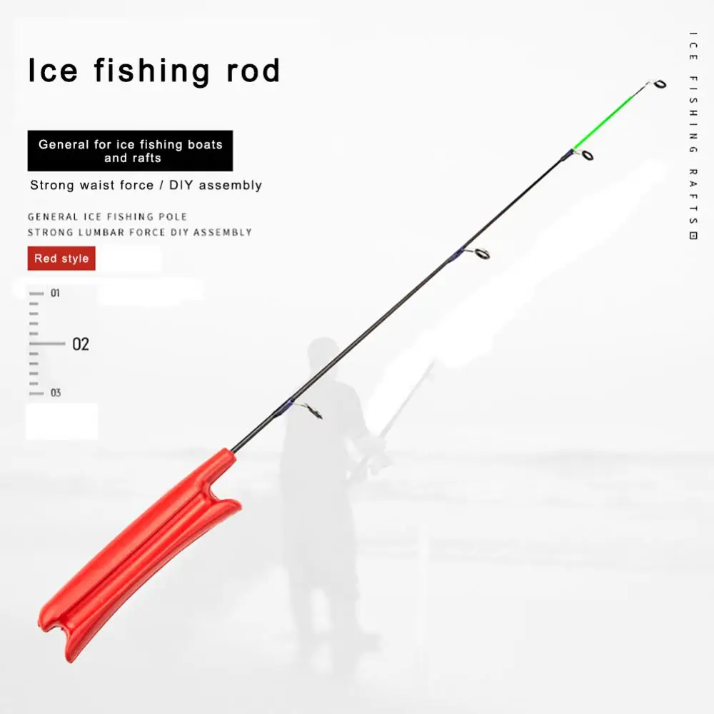 

50cm Ultralight Winter Shrimp Ice Fishing Rods Ultra-Short FRP Fiber Fishing Reels Bait Anti Slip Handle Casting Rod Tackle