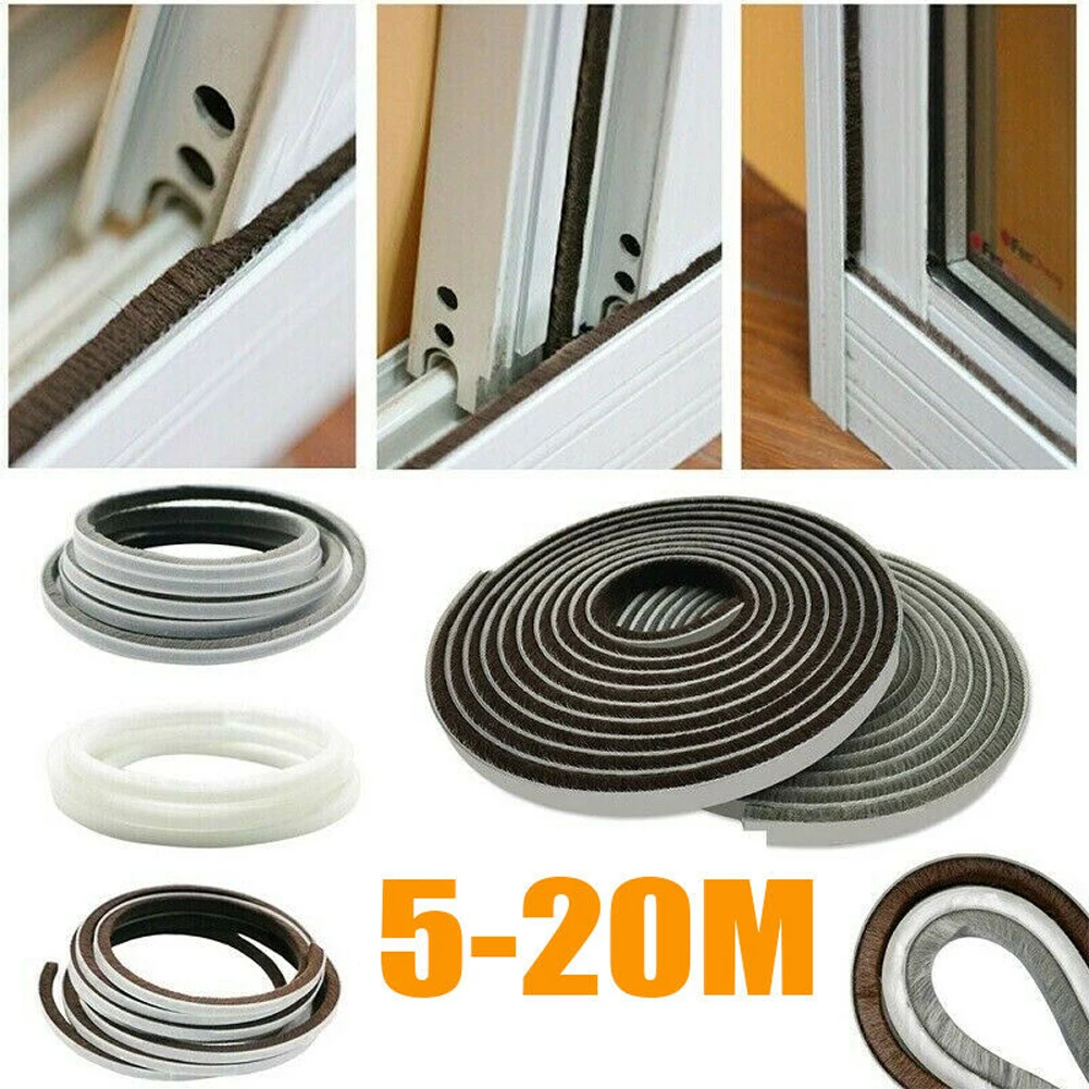 

Self Adhesive Window Sealing Strip Wind-proof Sound Insulation Weatherstrip Brush Strip Wardrobes Dust-proof Draught Excluder