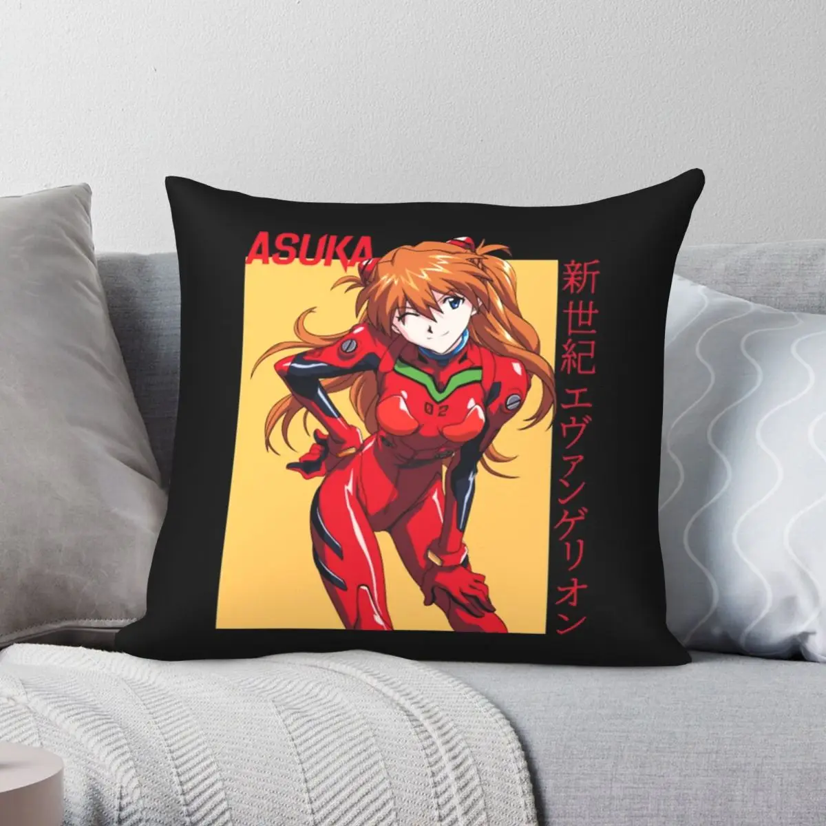 

Наволочка из полиэстера и льна с принтом аниме Asuka, 18 дюймов