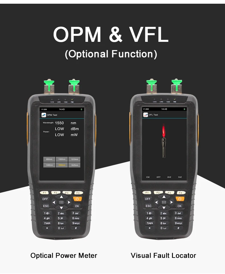 DHL Shipping PON optical power meter+VFL high precision network detector FTTH online tester pon test instrument 1310/1490/1550nm