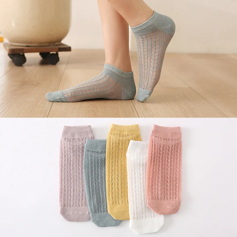 10 Pairs/Lot Summer Socks Women's Low Tube Socks Striped Cotton Ins Tide Thin Cartoon Print Socks Line Ladies Socks