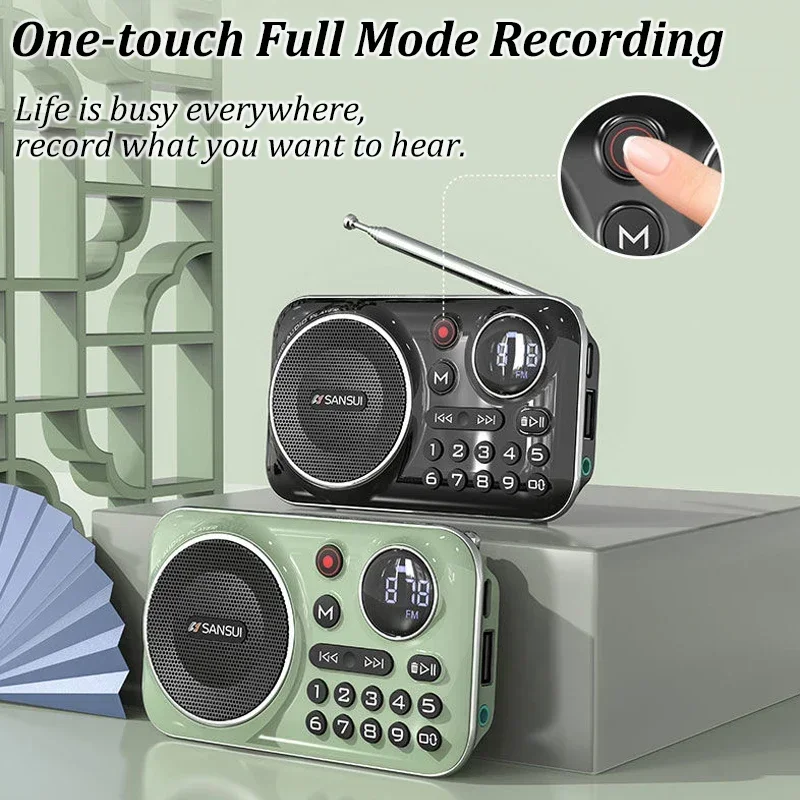 FM-радио Bluetooth динамик для пожилых людей HiFi TF/USB MP3 музыкальный плеер с поддержкой