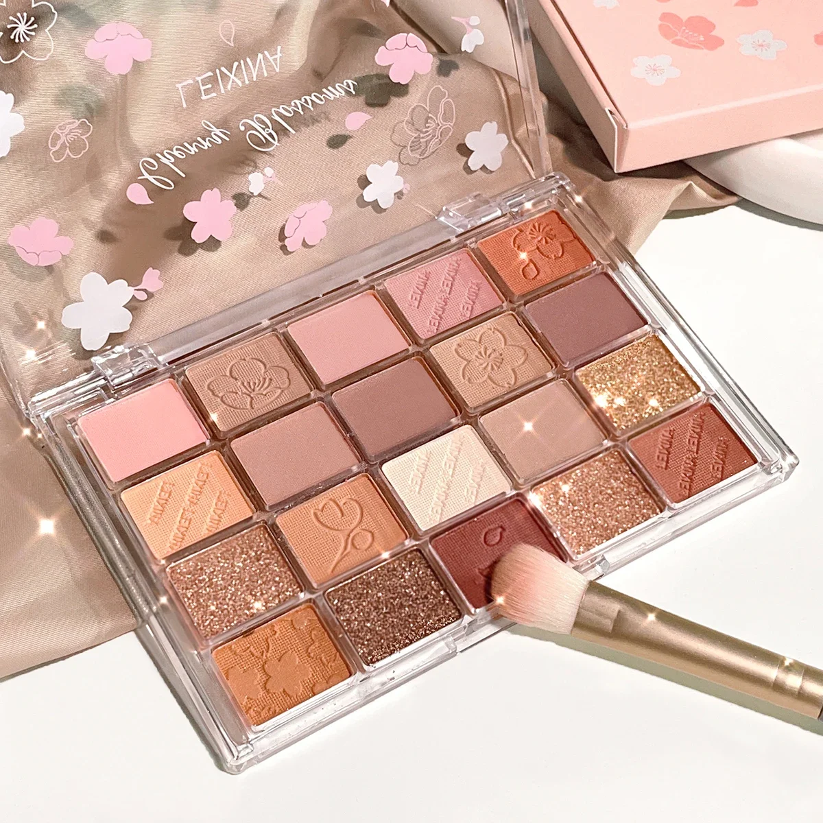 Тени для век с блестками мерцающими и матовыми отделками 20-цветная палитра теней