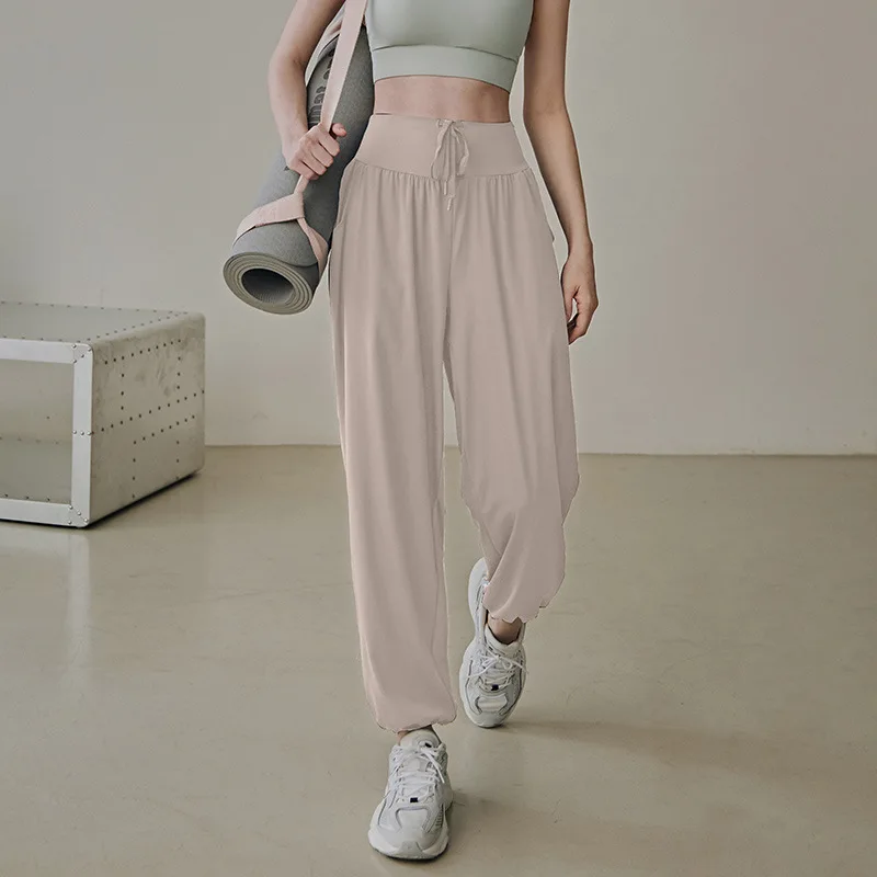 Yoga Pants Women Loose Sports Leggings High Waist Training Jogger Leisure Beam Foot Fitness Pants Exercise For Women