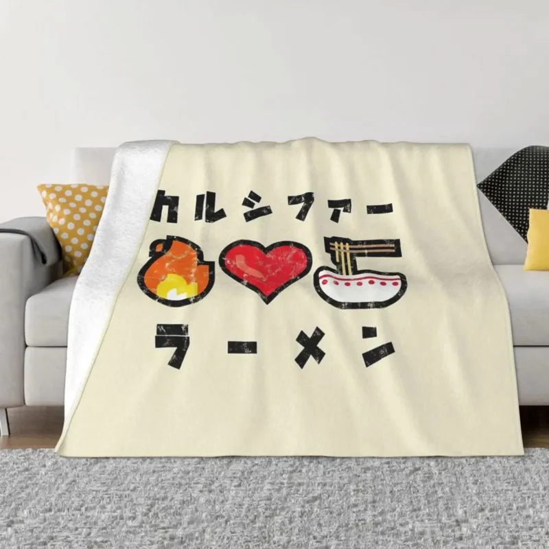 

Miyazaki Hayao японское одеяло-аниматель Фланелевое украшение кальцифер любит рамен Kanji портативное домашнее покрывало