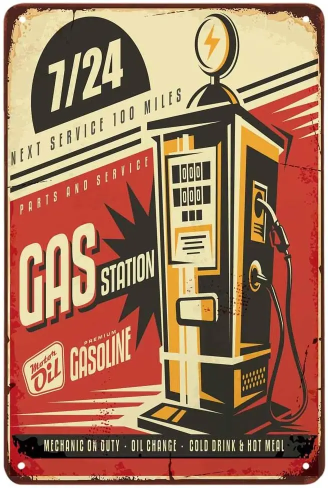 Оловянная вывеска для бензобака AOYEGO электрическое масло авто винтажные