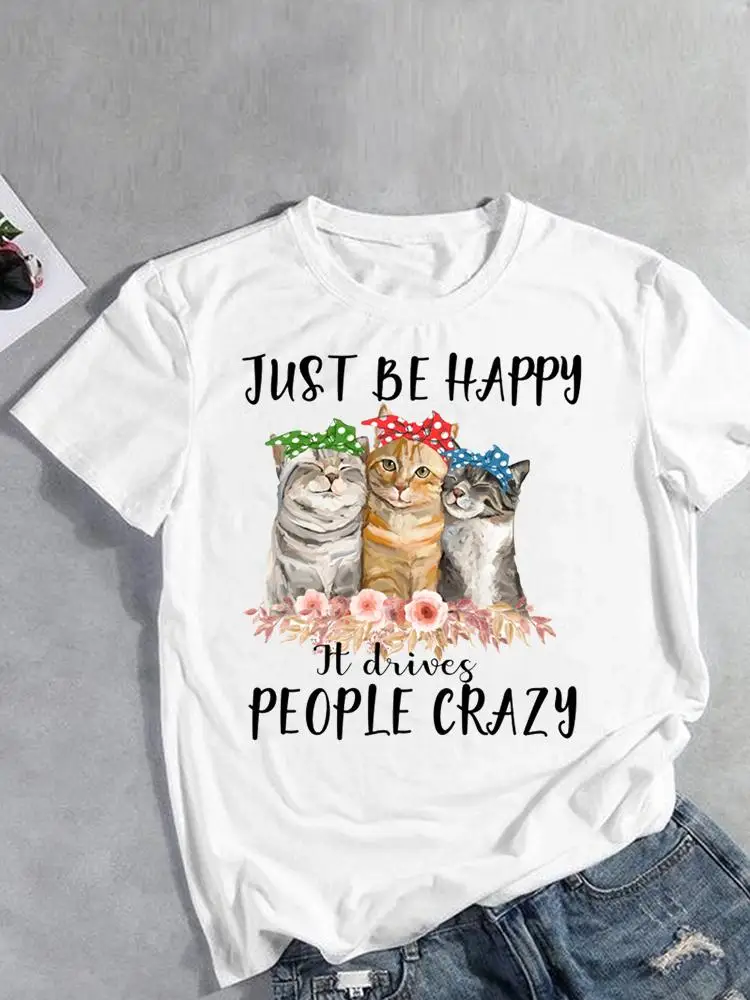 

Женская футболка с коротким рукавом, с принтом в виде кота