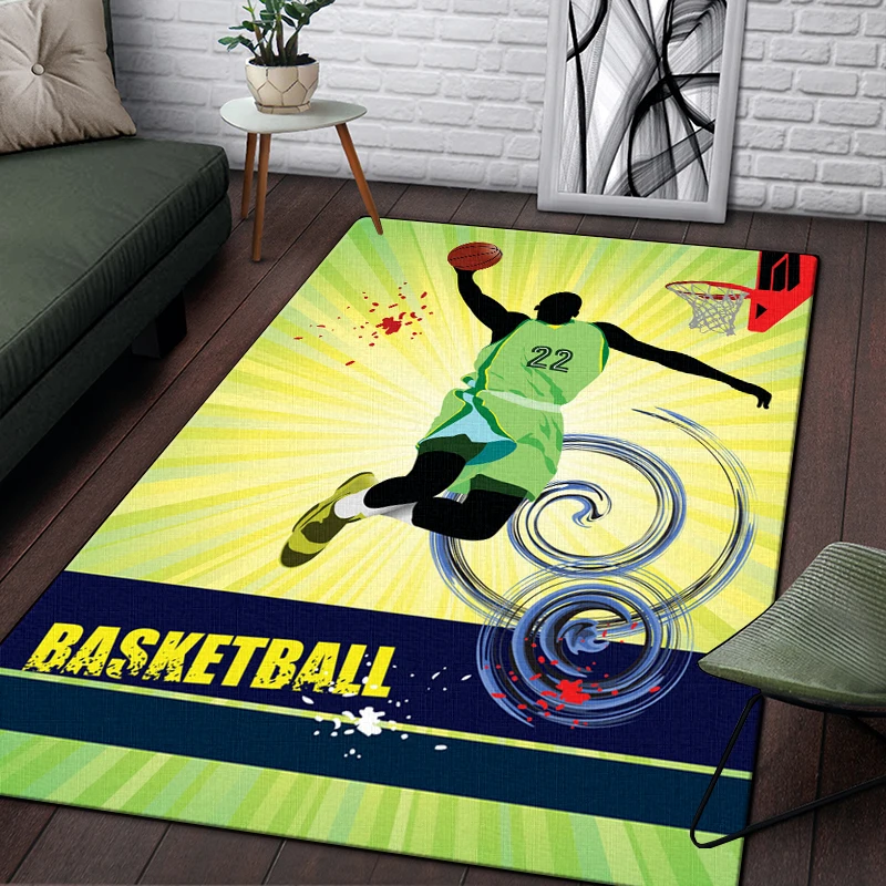 Basketball Large Rug for Living Room 3D Printing Carpet Bedroom Area Rug Bathmat Soft Rug Home Decoration Table mat Pet mat