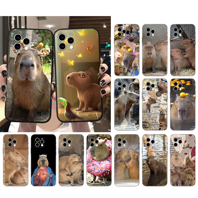 

Phone Case For iphone 14 Pro Max 13 12 11 Pro Max XS XR X 12mini 14 Plus SE Capybara Animal Case Funda