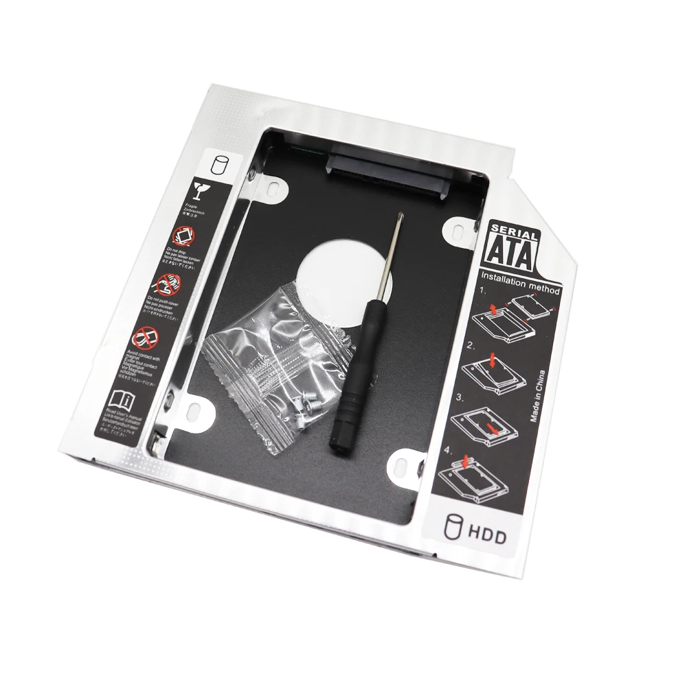 Алюминиевый переходник для второго жесткого диска 9 5 мм 12 7 SATA 3 0 2 дюйма SSD DVD