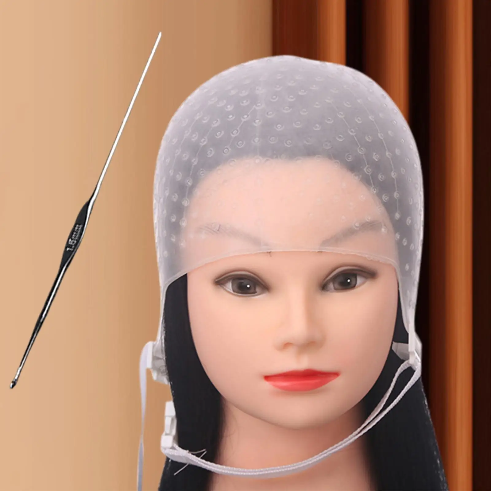 Silicone Hair Highlighting Hat Professional Pre Punched Binding Band White Hair Dye Hat for Barber Hair Styling Hair Salon Women