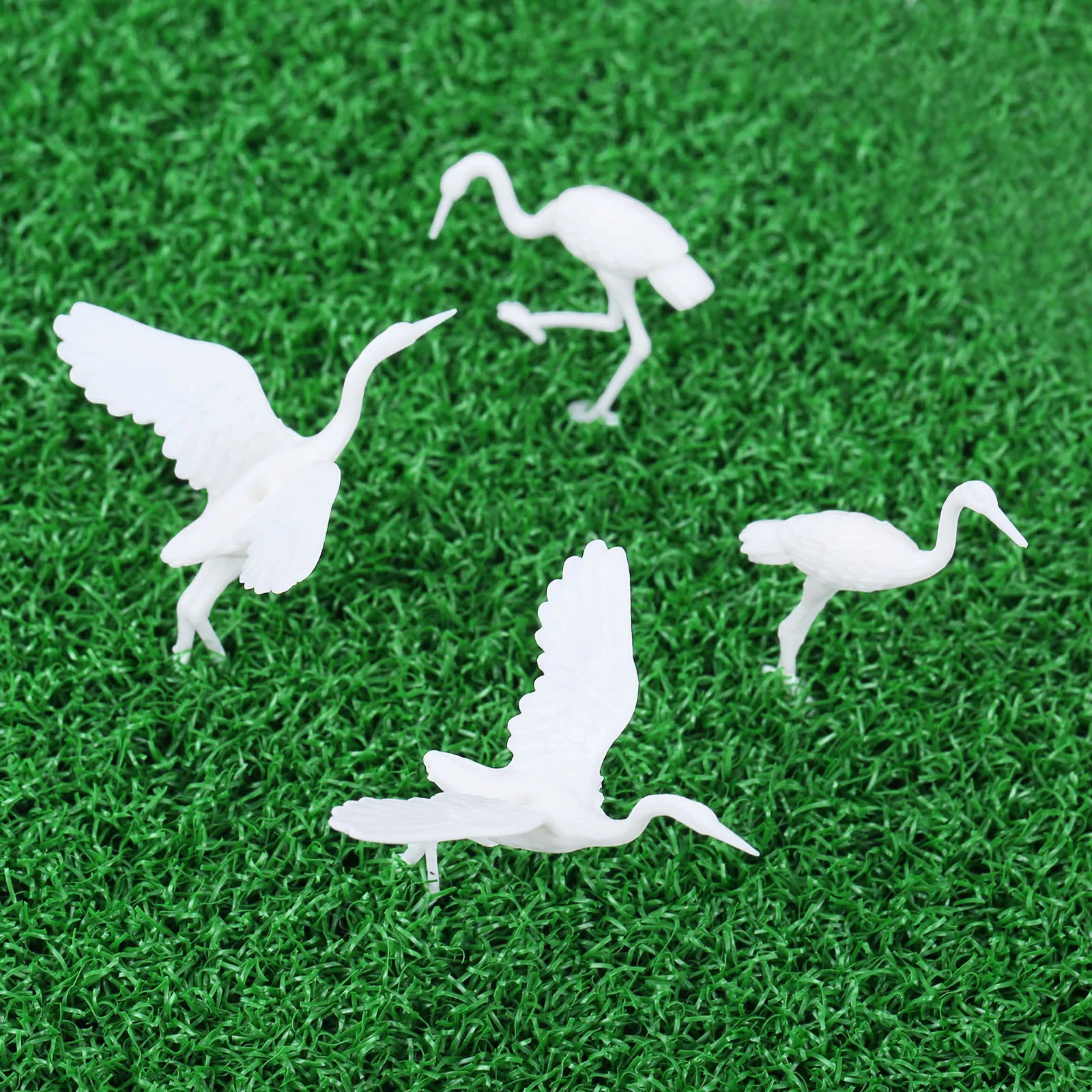 10pc 35mm Red-crowned Crane Models Mini Swan Birds Figure Plastic Toy Unique Decoration Scenes Layout Miniatures Landscape Decor - купить по