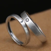 sun moon couple rings eachother lovers open adjustable ring silver ring engagement wedding rings bride jewlery mood ring