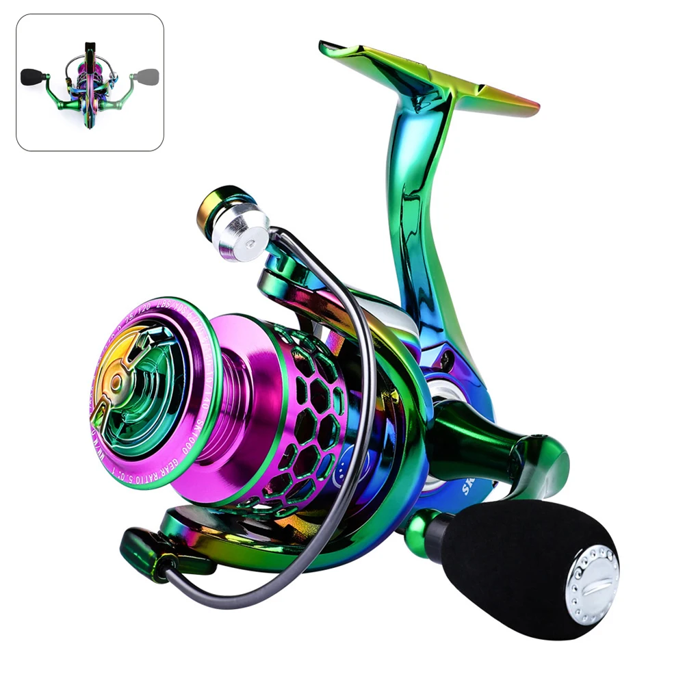 

Fishing Reel 1000-6000 Series Multicolor Carbon Colorful Metal Line Cup Spinning Reel Max Drag 10KG Spinning Wheel Rainbow Reel