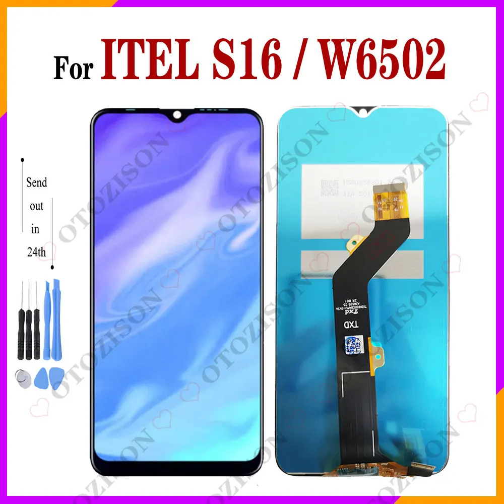 ЖК-дисплей 6,5 дюйма для ITEL S16, ЖК-дисплей W6502, сенсорная панель, дигитайзер, датчик в сборе, замена для ITEL S16, запчасти для экрана