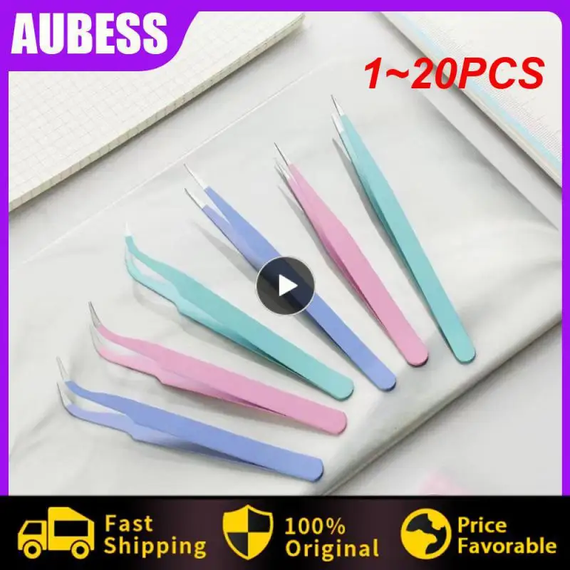 

1 ~ 20 шт. портативный зажим из нержавеющей стали для ногтей наклейки Пинцет колено/прямой конец маникюрные аксессуары многофункциональные плоскогубцы