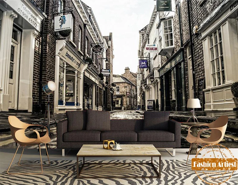 

Custom Modern 3d Wallpaper Mural European Old Town Stone Street Peace Scenery Tv Sofa Bedroom Living Room Cafe Bar Background