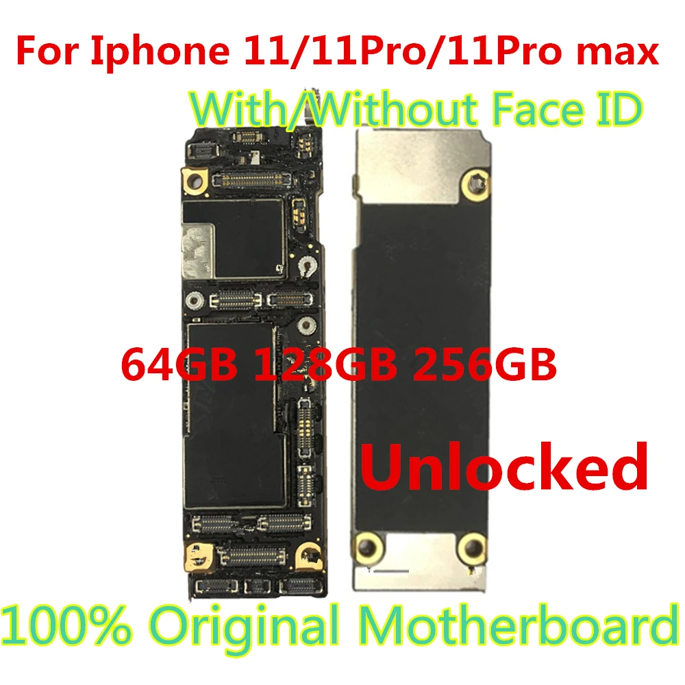 

100% оригинальная разблокированная материнская плата для iPhone11 / 11 Pro / 11 Pro Max IOS полная Материнская плата чипы чистая логическая плата iCloud iphone 11