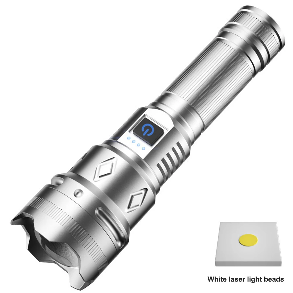Super Bright Powerful 35W White LED Light Bead 26650 Rechargeable Zoomable Tactical LED Flashlight Outdoor Camping Hiking