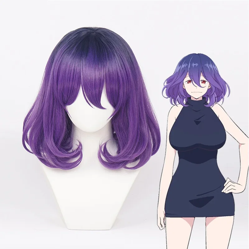 

Anime Kinsou no Vermeil Vermeil Cosplay Wig Purple Gradient Short Heat Resistant Synthetic Hair Party Wigs + Wig Cap