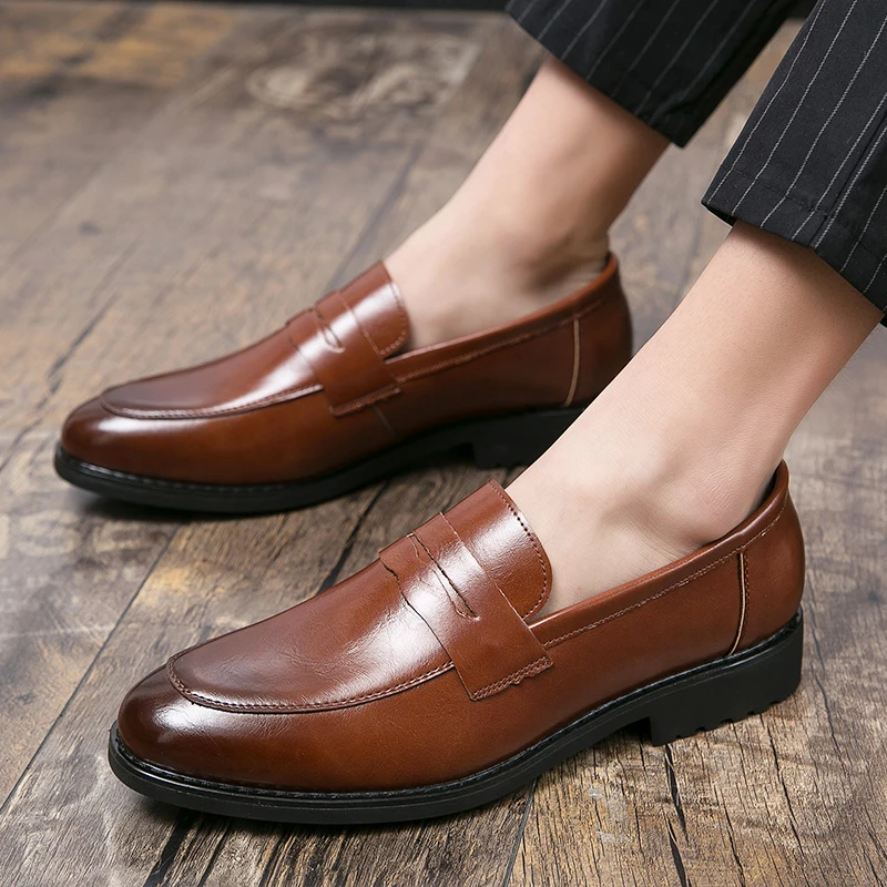 Мужские классические туфли в стиле ретро Кожаные броги официальная обувь