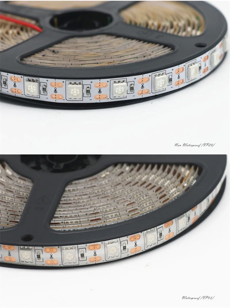 Фото 5050 SMD 5M 12V Светодиодная лента Водонепроницаемая светодиодная лента RGB RGBW RGBWW Желтая розовая ледяная синяя диодная лента Fleible №1