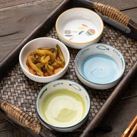 creative household hand painted plate ceramic tableware japanese small dish soy sauce seasoning vinegar dishes kitchen tools