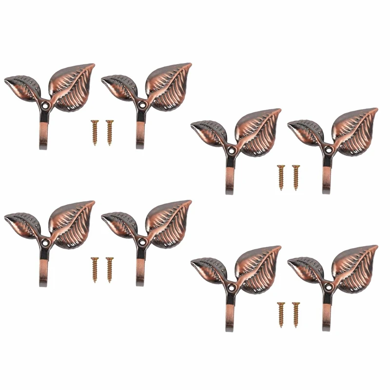 

8 х железных зажимов для занавесок в форме листа, настенные крючки, домашний декор, красная бронза
