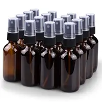 Spray Bottle 2oz Fine Mist Glass Spray Bottle, Little Refillable Liquid Containers for Watering Flowers Cleaning(16 Pack, Amber)