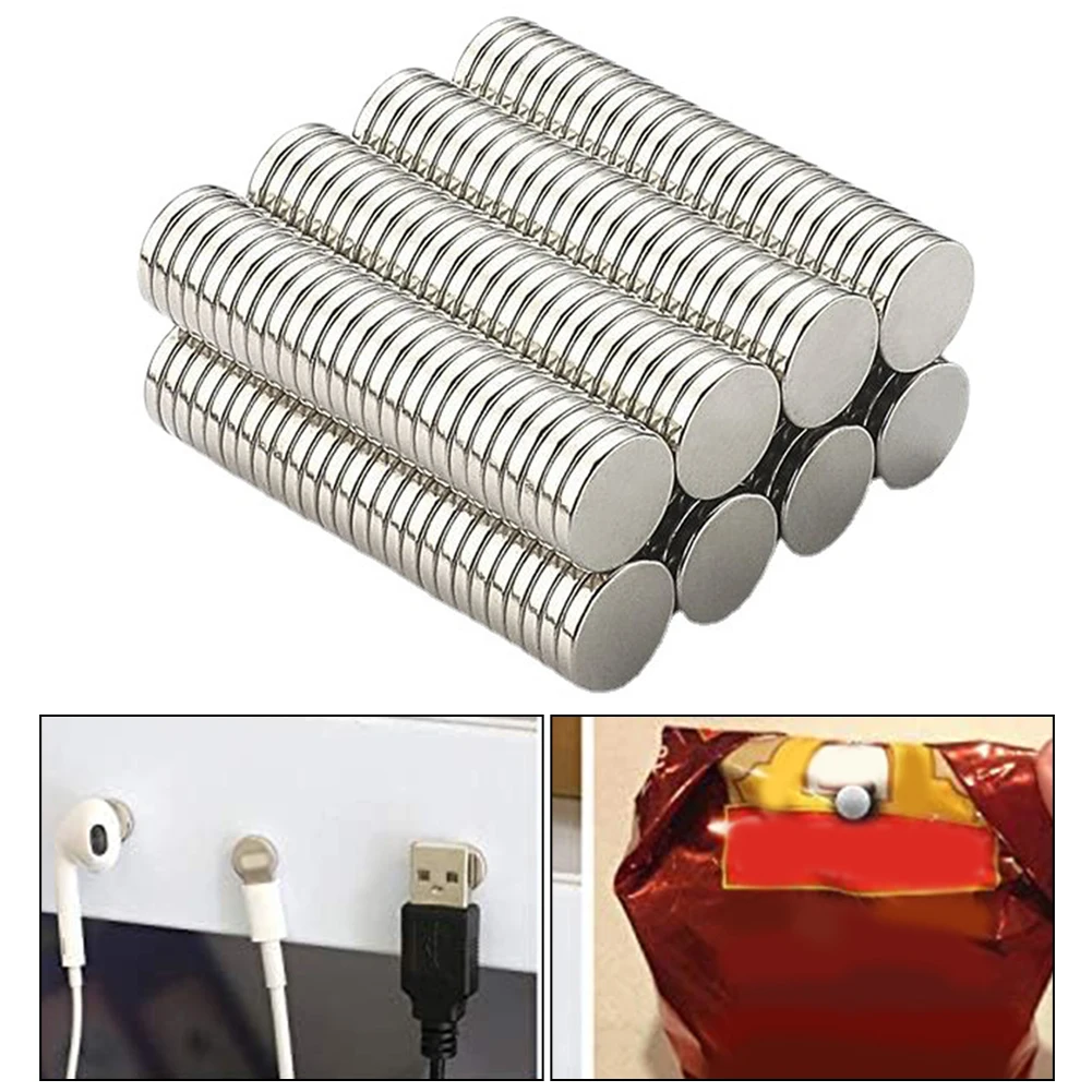 100 Pcs Neodymium Strong Magnets Cylinder Magnet 8mm Dia Thick Herramientas Taladros Multimeter Metal Detector