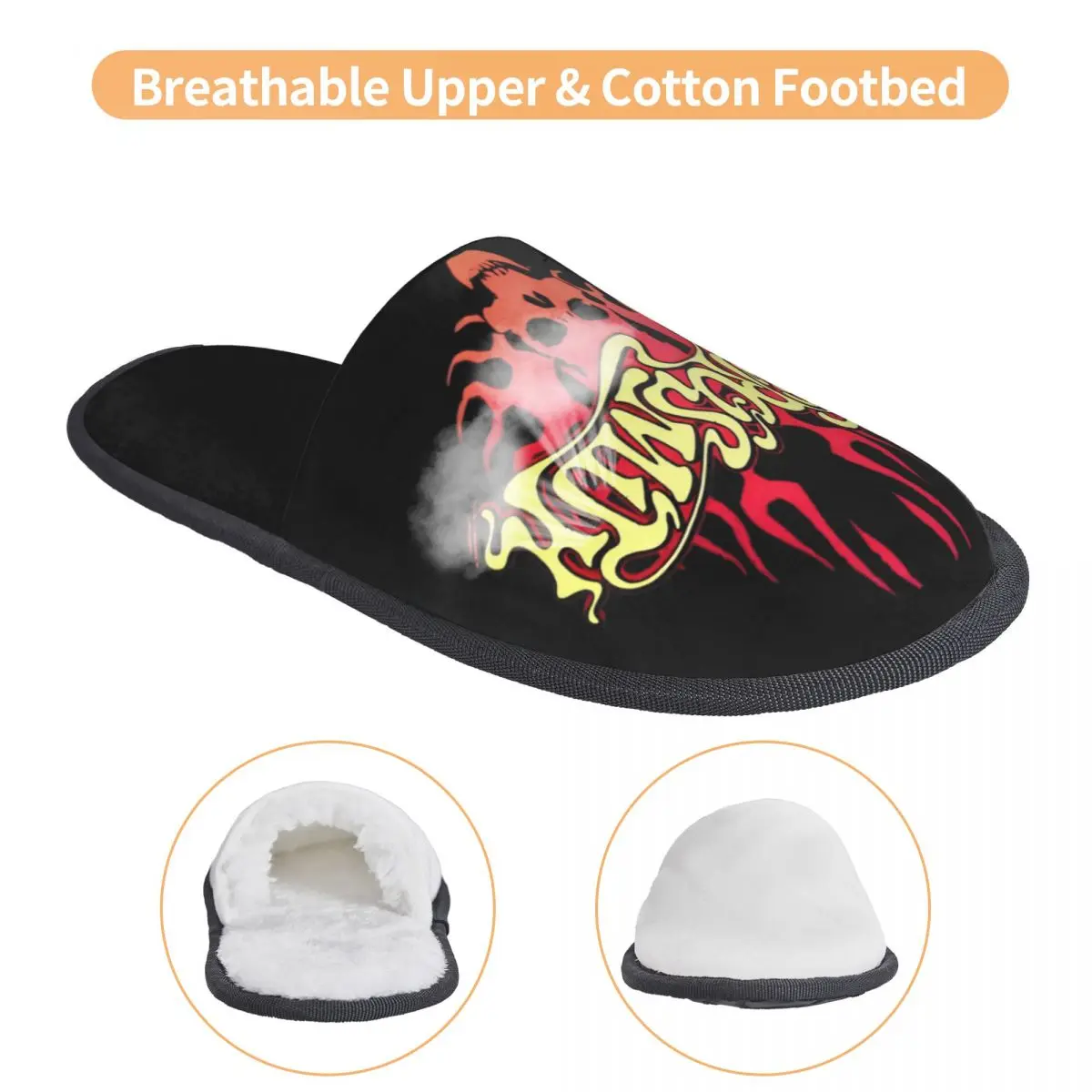 Домашние тапочки Let's ROCK Aerosmith нескользящие мягкие домашние меховые шлепанцы