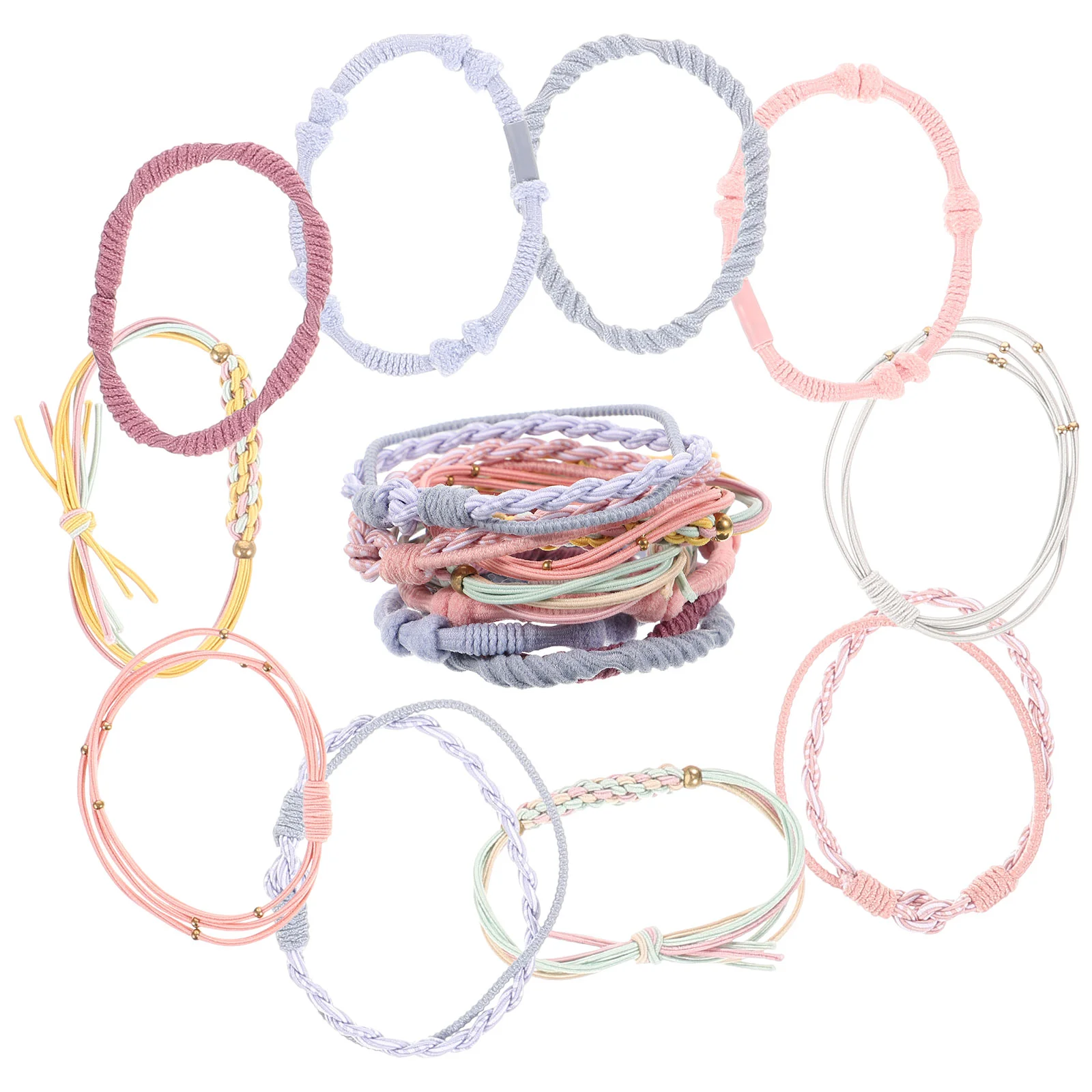 

20pcs Women Hair Ropes Bohemian Hair Accessories Pony Tail Holders Rubber Bands for Hair