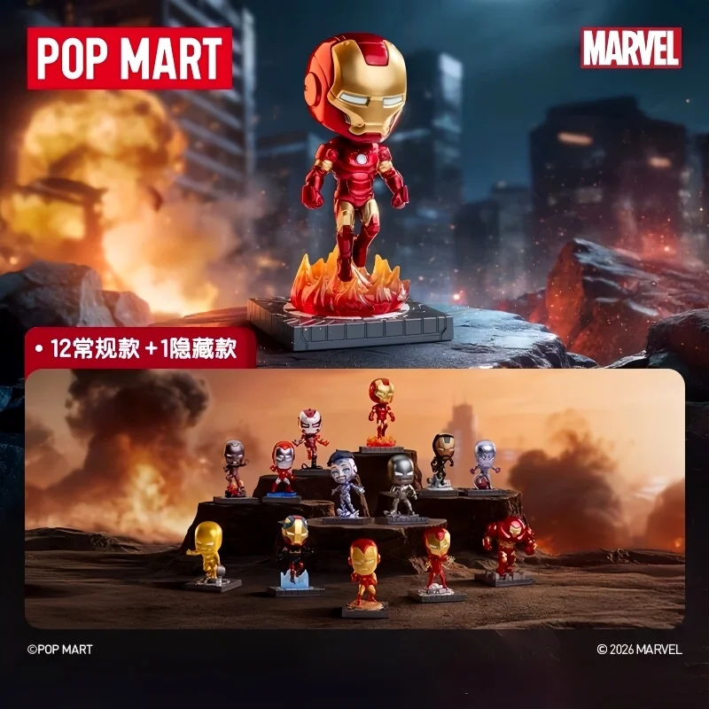 Фото Новая коллекционная фигурка Pop Mart Marvel Ironman A Journey Through Armors Series в слепой коробке, декор для рабочего стола, подарок для мальчиков №2
