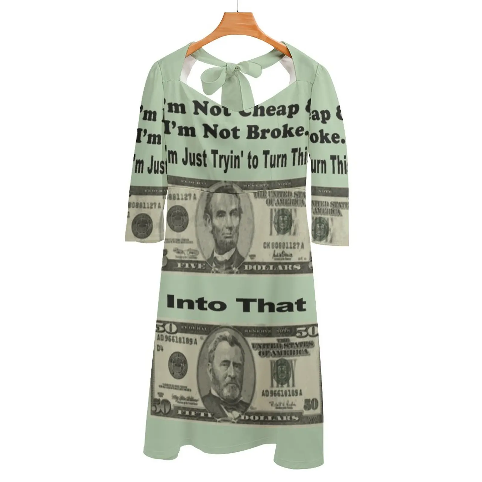 

Money Investments Back Lacing Backless Dress Women Kawaii Square Collar Dress 6Xl Cheap Broke Money Usa American Cash Moneybags