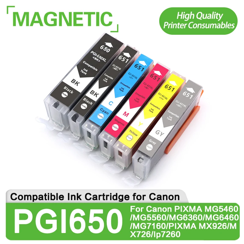 Для Canon PGI650 CLI651 6PK совместимый чернильный картридж для PIXMA MG5460/MG5560/MG6360/MG6460/MG7160/PIXMA