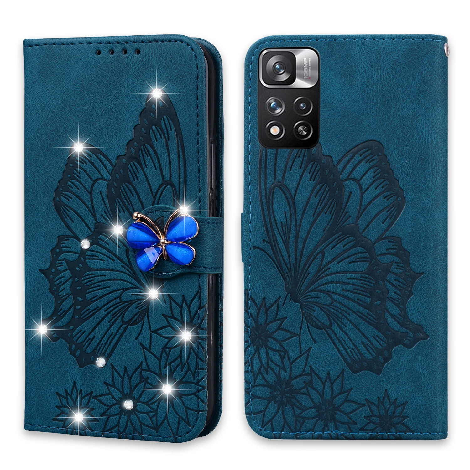 Фото Блестящий кожаный чехол-бумажник для телефона Xiaomi 13T 12T 11T 10T Lite,Redmi Note 13 12 11 10 9 Pro 13C 12S 10C 9A, чехол №2