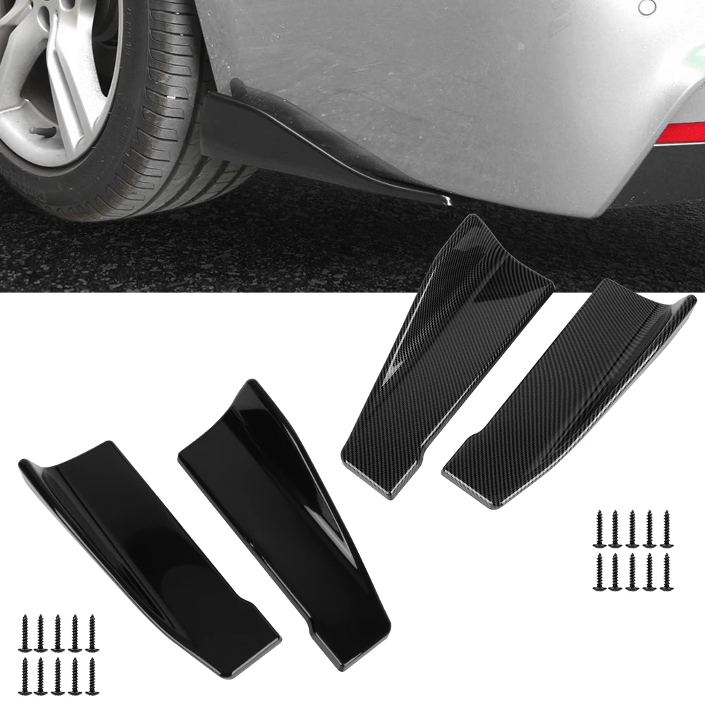 

Car Rear Bumper Trims Stickers Skirt Lips Covers Spoiler Lateral Side Rocker Wings Protector Carbon Fiber Decorative Universal