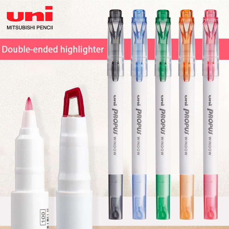 

UNI Highlighter Pen PUS-102T Double-headed Highlighters PROPUS Visual Window Marker Pen Students Do Hand Account Note Stationery