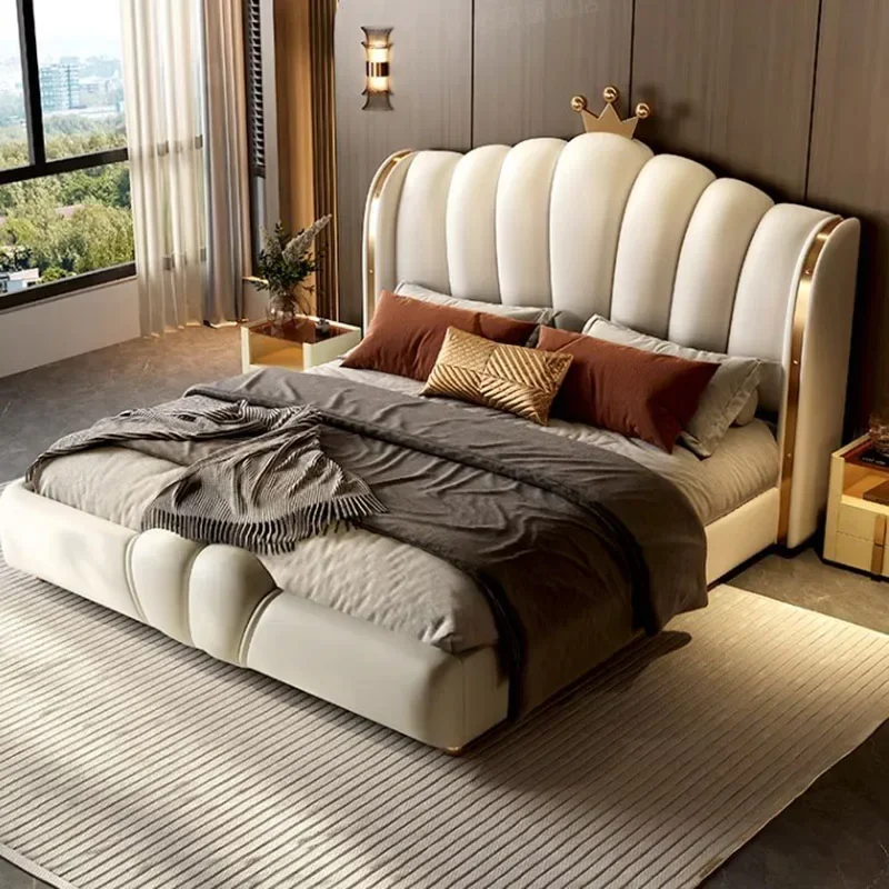 Скандинавская эстетическая двуспальная кровать размера king-size дешевая милая