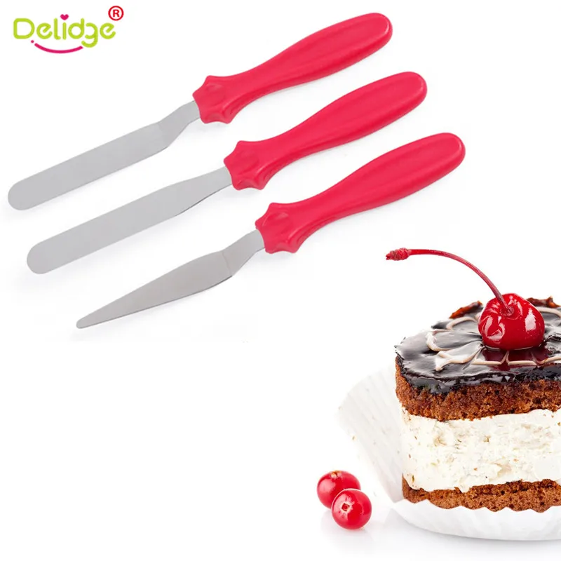 

3Pcs/Set Cranked Angled Cake Spatula Palette Knife Cakes Icing Sugarcraft Pastry DIY Fondant Cake Decorating Kitchen Tools