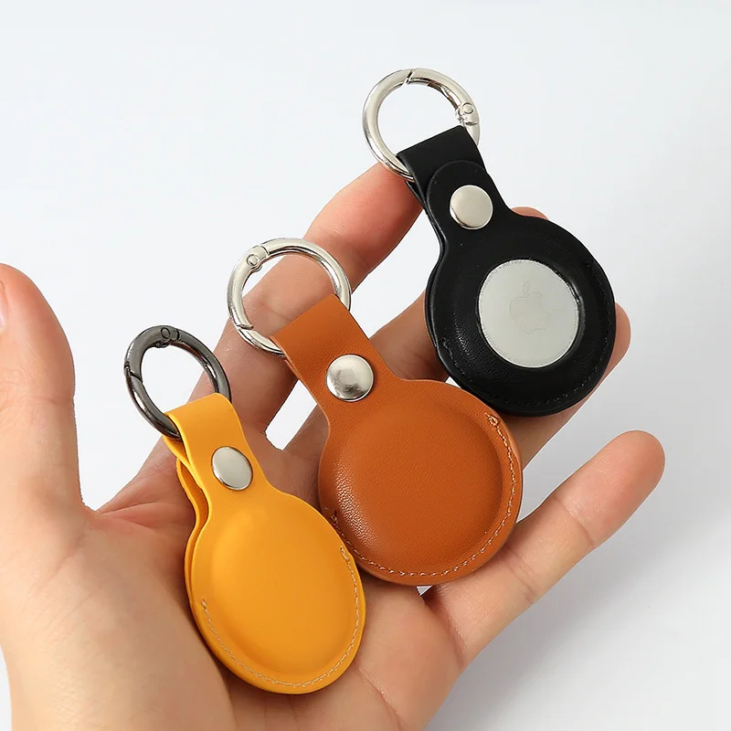 

Новинка, кожаный чехол для Apple Airtag, защитный чехол для ключей для airtag, GPS-трекер, локатор, устройство, защита от потери для Airtag, чехол для air tag