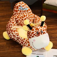 Cute Baby Sofa Cartoon Animal Giraffe Kids Seat Bean Bag Chair Puff Skin Toddler Children Infant Soft Plush Comfort Washable