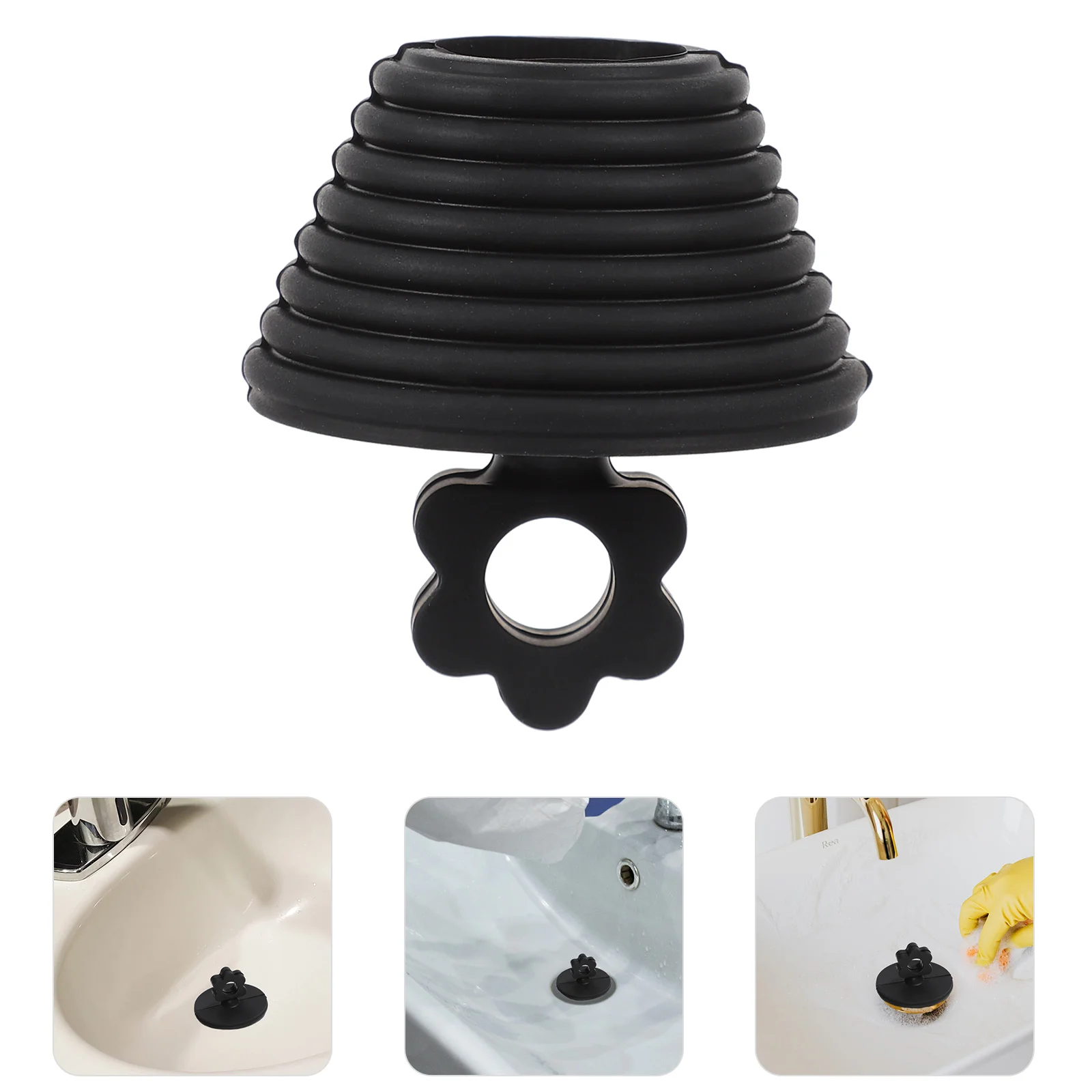 

Sink Plug Bathroom Drain Stopper Sealing Plugs Cover Bath Silicone Proof Accessories Rubber Leak Tub Bathtub Flower Design