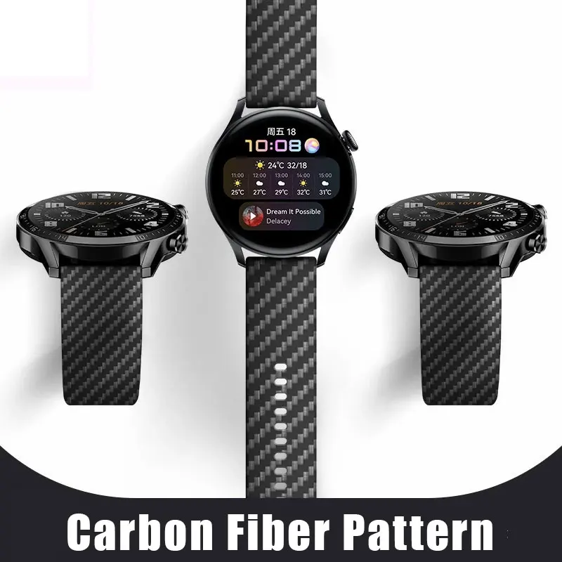 

Ремешок для часов Samsung Watch 4 40 мм 44 мм Active 2 Watch 4 Classic 42 мм 46 мм, браслет из углеродного волокна с узором для Amazfit GTS 2 3
