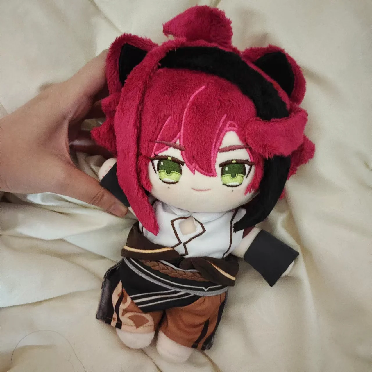 

Limit Anime Genshin Impact Shikanoin Heizou Cute Cat Ear Plush Doll Body 20cm With Clothes Costume Outfit Toy Plushie Xmas Gift