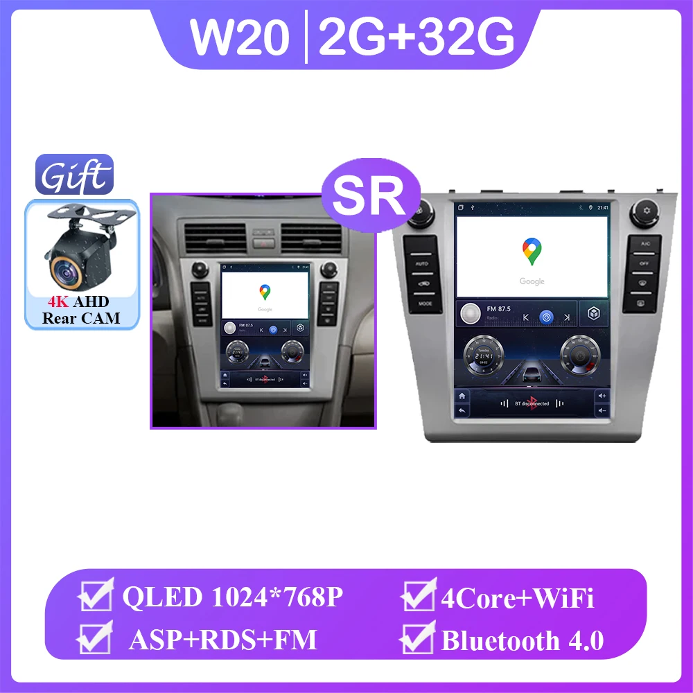 

9,7-дюймовый автомобильный DVD-плеер Android 15 для Toyota Camry 6 XV 40 50 2006-2011 авторадио GPS-навигация No 2din Carplay