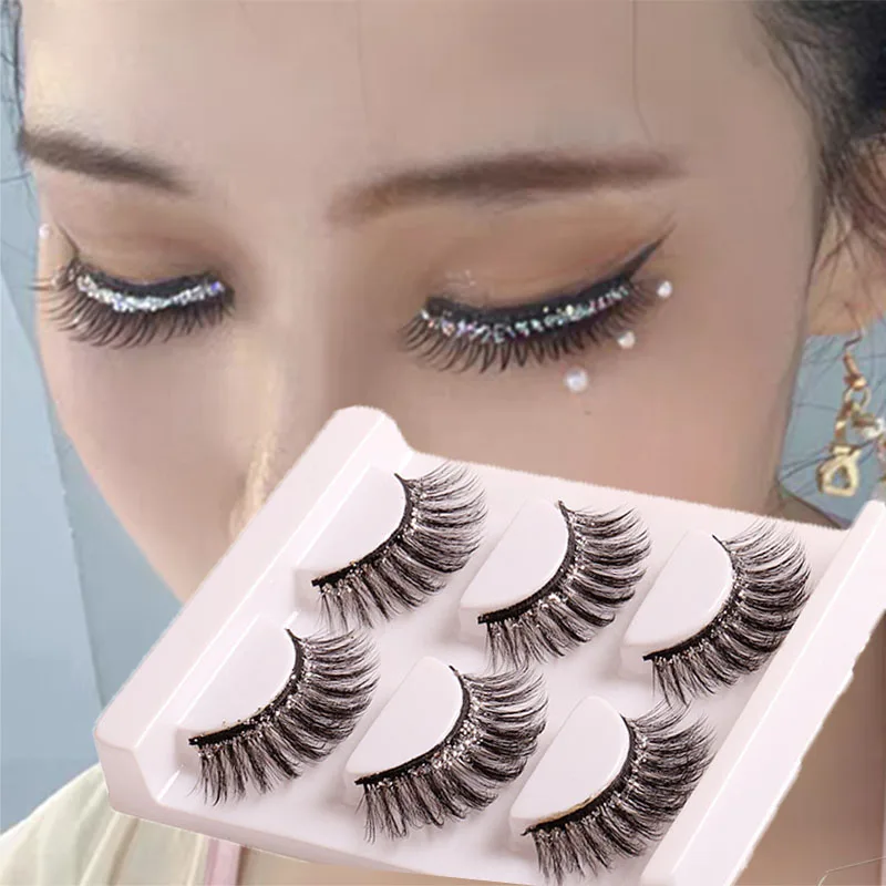 

3/5 пар Накладные ресницы разноцветные Блестящие Блестки накладные ресницы 3D кудрявые пушистые длинные ресницы для макияжа глаз для выступл...