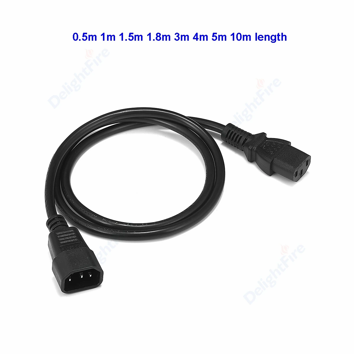 

IEC C13 C14 Power Extension Cord 0.5m/1m/1.5m/5m/10m Power Supply Cable For PC Computer Monitor PDU UPS Cable Projector